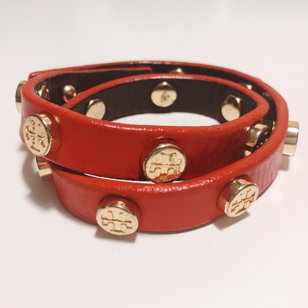 Tory Burch Double-Wrap Logo Stud Bracelet